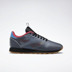 Reebok Classic Leather Turnschuhe Herren - Schwarz/Blau/Rosa/Gelb - DE 928-YXD